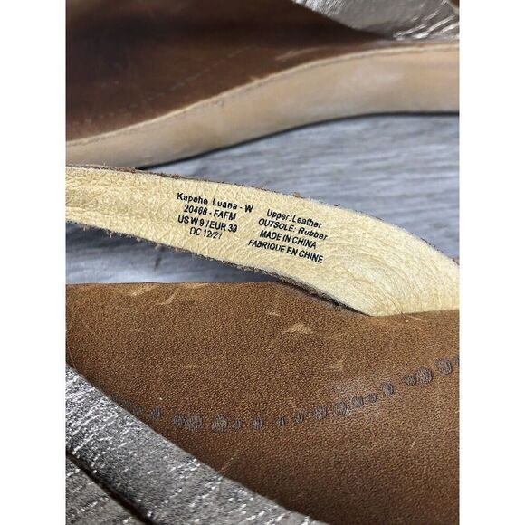 Olukai Kapehe Luana Gold Leather Beach Flip Flops Sandals Women’s Sz 9M US/39EU - Picture 8 of 16
